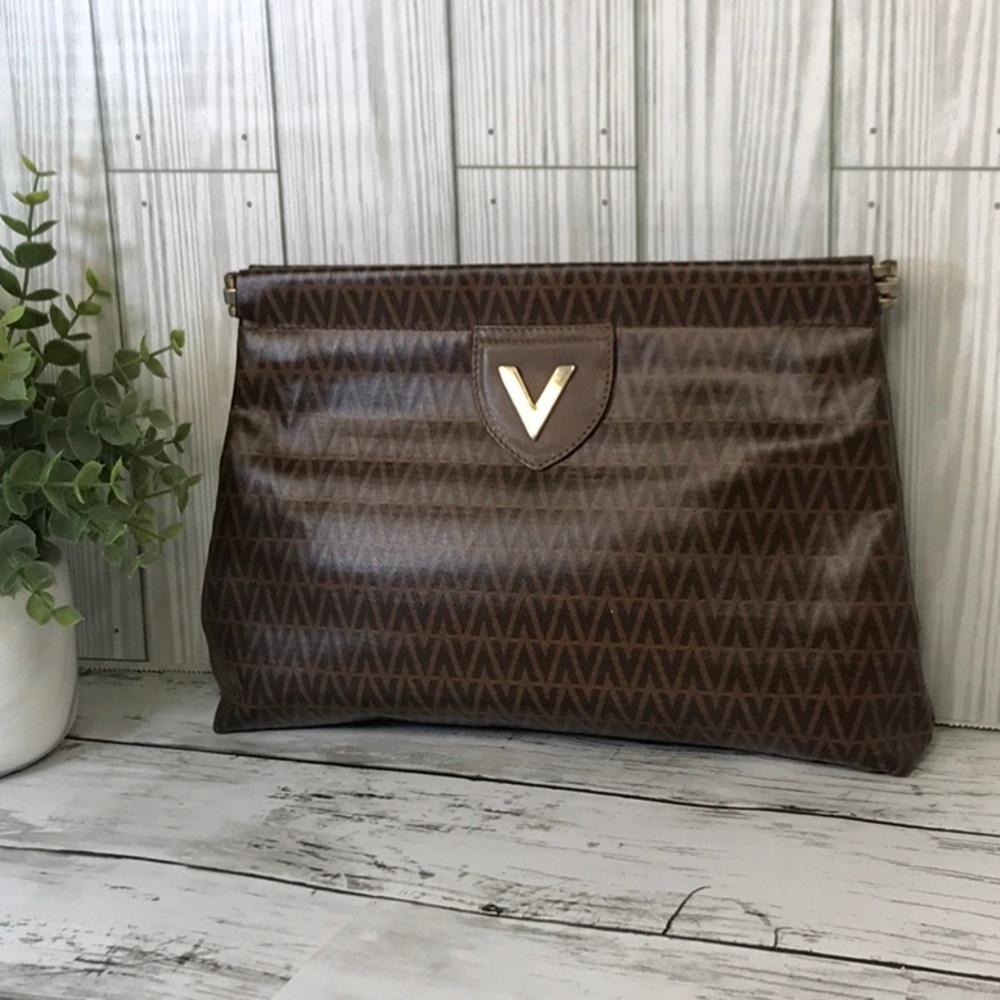 Mario Valentino Logo Pouch Clutch Bag Purse